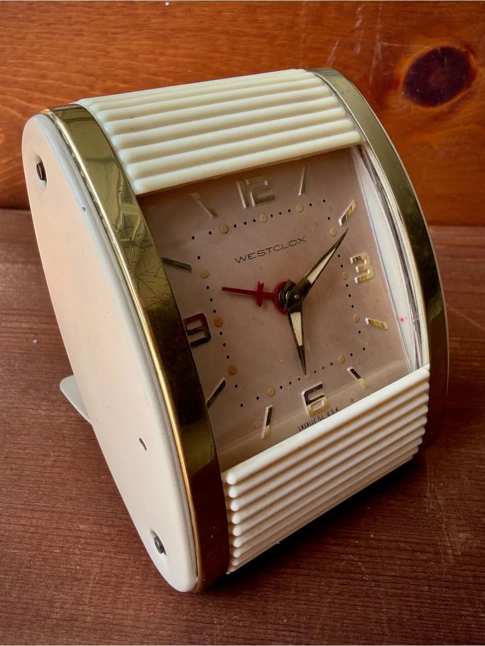 Westclox Deluxe Travalarm Gold Travel Alarm Clock | 1960s